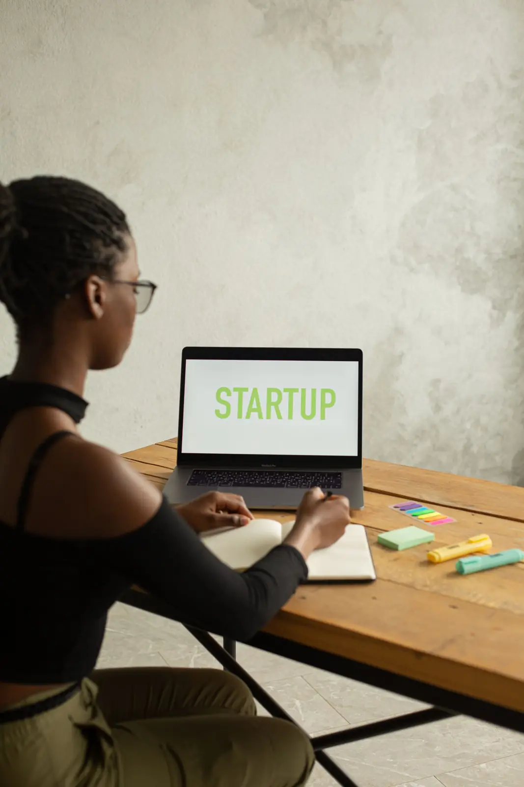 Founder preparing a pitch